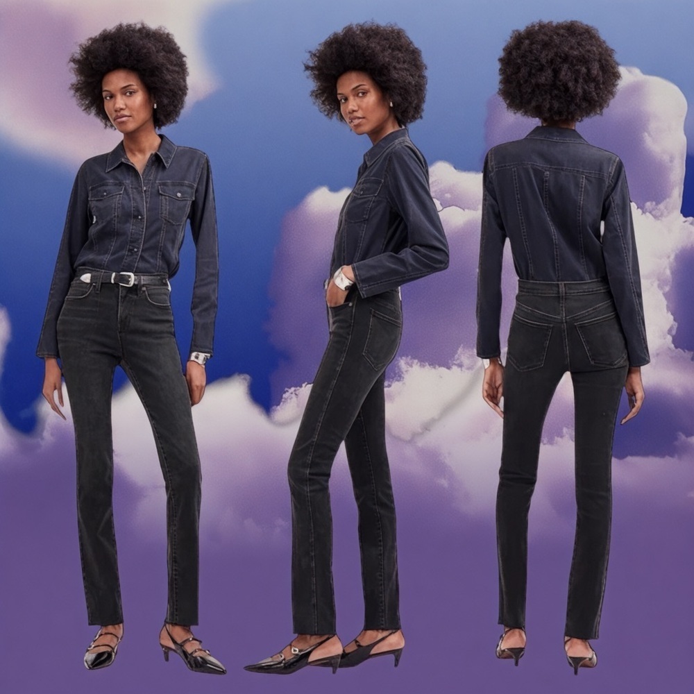 Madewell Mid-Rise Stovepipe In Armand Wash: Raw Hem Edition Size 25